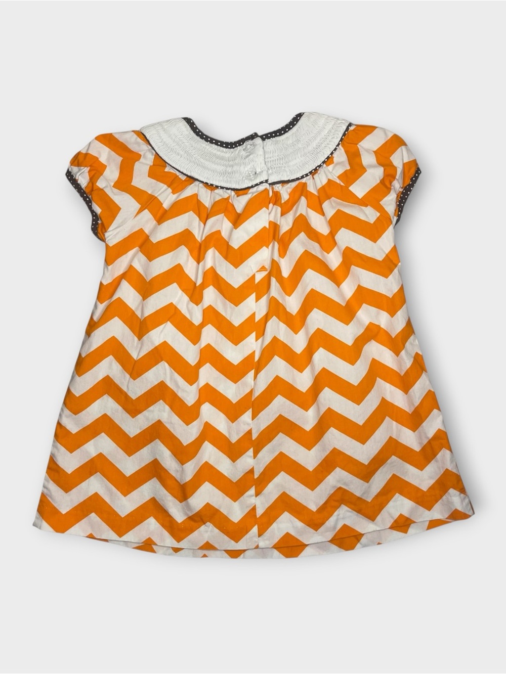 Emily Rose Fall Pumpkin Chevron Turkey Pattern Smocked Dress - Picture 4 of 4